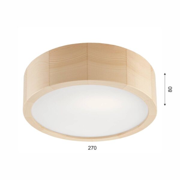 Lamkur Deckenleuchte Eveline kiefer Glas Holz H/L: ca. 8x27 cm E27 1 Brennstellen – Bild 2
