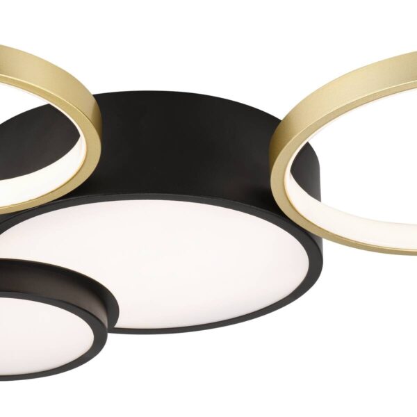 Lamkur LED-Deckenleuchte ALIZEE 50980 schwarz gold PVC Stahl H/L: ca. 9,5x60 cm 3 Brennstellen – Bild 4