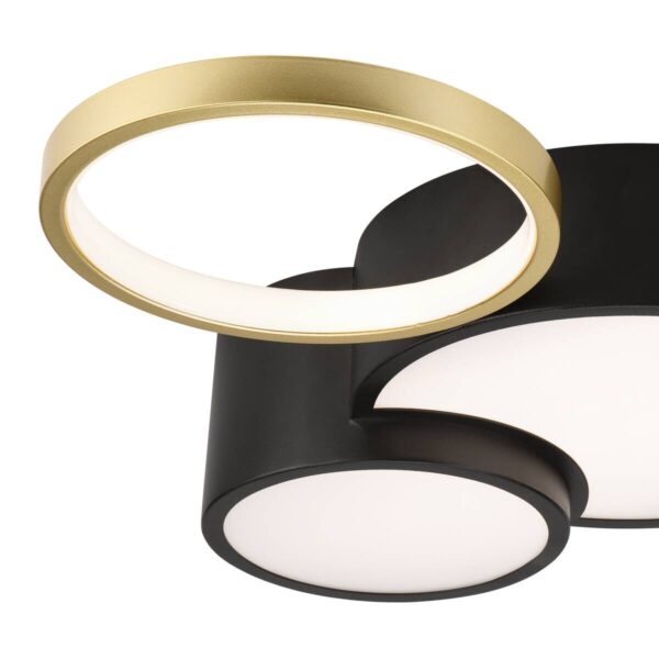 Lamkur LED-Deckenleuchte ALIZEE 50980 schwarz gold PVC Stahl H/L: ca. 9,5x60 cm 3 Brennstellen – Bild 5