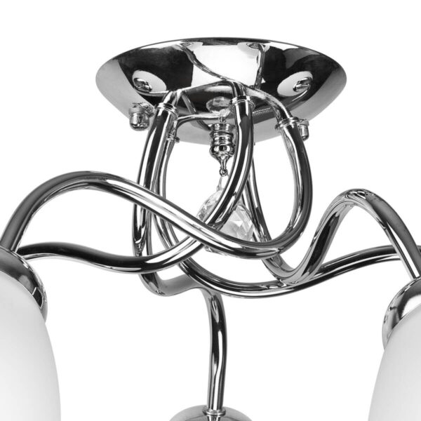 Lamkur Deckenleuchte Miranda Chrom Glas Metall H/L: ca. 31x60 cm E27 5 Brennstellen – Bild 4