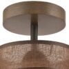 Lamkur Deckenleuchte Andrea natur Stahl Stoff Holz H/L: ca. 25x16 cm E27 1 Brennstellen – Bild 3