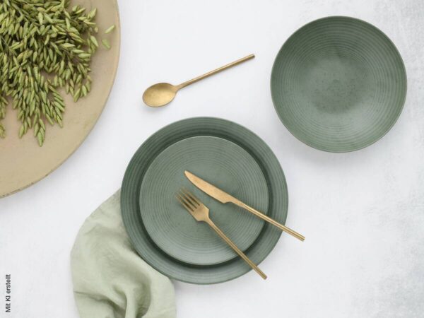 CreaTable Tafelservice Catania Eukalyptus grün Steinzeug 12 tlg. – Bild 5