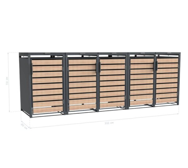 Westmann Mülltonnenbox Lacina braun B/H/L: ca. 332x116x80 cm Westmann Mülltonnenbox Lacina braun B/H/L: ca. 332x116x80 cm – Bild 2