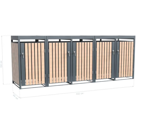 Westmann Mülltonnenbox Planta braun B/H/L: ca. 332x124x84 cm – Bild 5