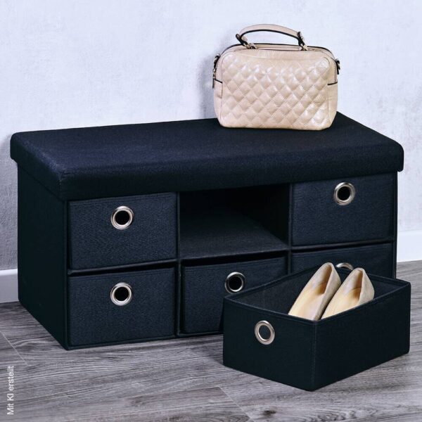 Kesper Sitzbank schwarz Polyester B/H/L: ca. 39x8,7x78 cm – Bild 3