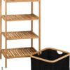 Regal schwarz Polyester B/H/L: ca. 33x93,5x44 cm – Bild 3