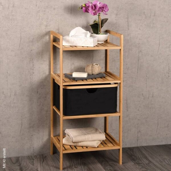Regal schwarz Polyester B/H/L: ca. 33x93,5x44 cm – Bild 5