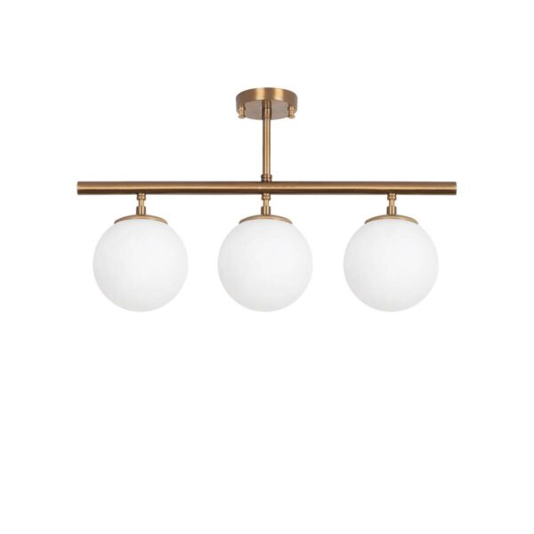 Opviq Deckenleuchte Atmaca bronze Glas Metall B/H/T/L/D: ca. 15x37x15x60x15 cm E14 3 Brennstellen – Bild 5