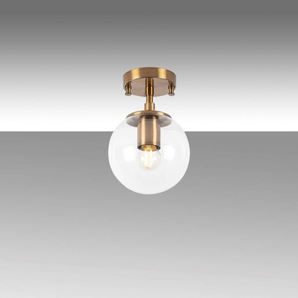 Opviq Deckenleuchte Atmaca bronze Glas Metall B/H/T/L/D: ca. 15x23x15x15x15 cm E14 1 Brennstellen – Bild 3