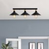 Opviq Deckenleuchte Berceste schwarz Metall B/H/T/L/D: ca. 80x17x80x80x80 cm E27 3 Brennstellen – Bild 4