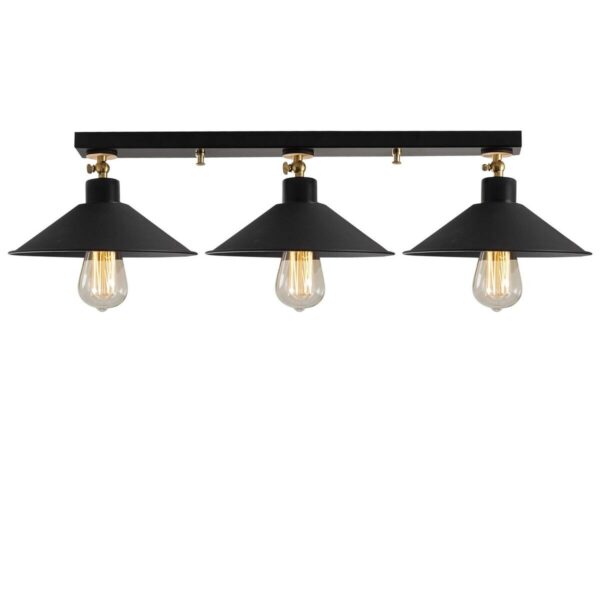Opviq Deckenleuchte Berceste schwarz Metall B/H/T/L/D: ca. 80x17x80x80x80 cm E27 3 Brennstellen – Bild 5