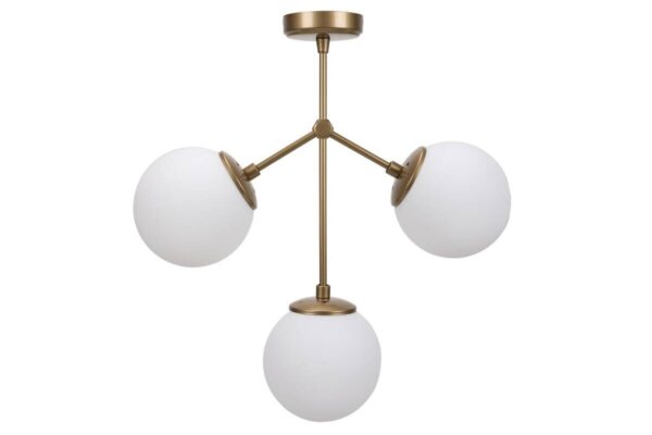 Opviq Deckenleuchte Damar gelb weiß Metall Glas B/H/T/L/D: ca. 15x43x15x43x15 cm E27 3 Brennstellen – Bild 3