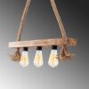 Opviq Deckenleuchte Erebos natur Holz B/H/T/L: ca. 9x60x9x60 cm E27 3 Brennstellen – Bild 5