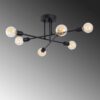 Opviq Deckenleuchte Flower schwarz Eisen B/H/T/L/D: ca. 64x30x64x64x64 cm E27 6 Brennstellen – Bild 4