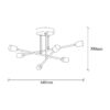 Opviq Deckenleuchte Flower bronze Metall B/H/T/L/D: ca. 64x30x64x64x64 cm E27 6 Brennstellen – Bild 2