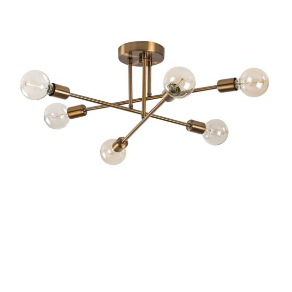 Opviq Deckenleuchte Flower bronze Metall B/H/T/L/D: ca. 64x30x64x64x64 cm E27 6 Brennstellen – Bild 3