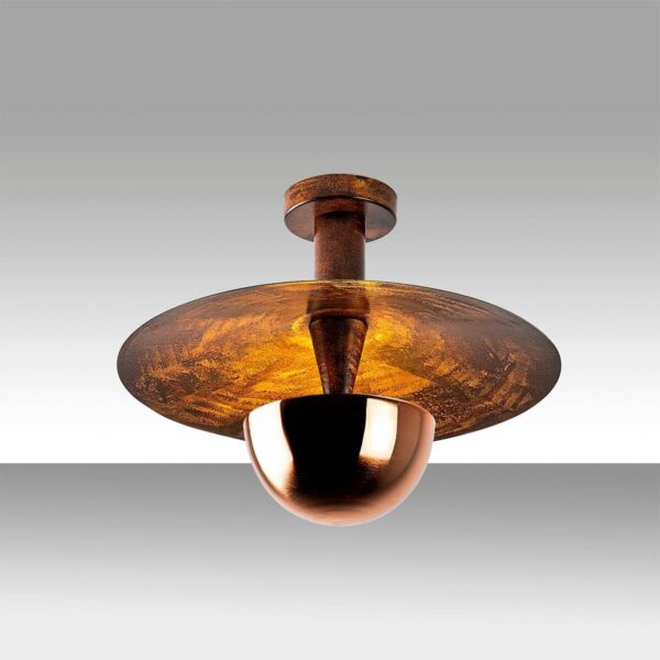 Opviq Deckenleuchte Kurt Kupfer Metall B/H/T/L/D: ca. 38x31x38x38x38 cm G9 1 Brennstellen – Bild 2