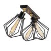 Opviq Deckenleuchte Oylat gold schwarz Metall B/H/T/L/D: ca. 18x29x18x70x18 cm E27 3 Brennstellen – Bild 2