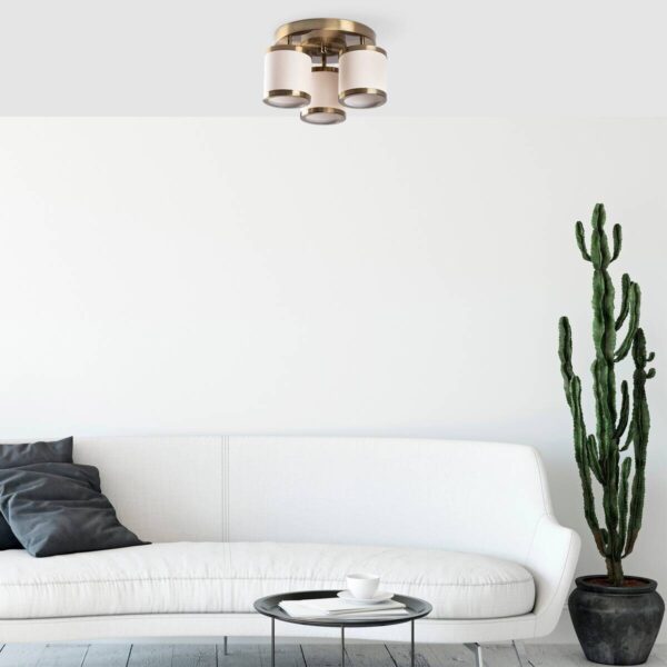Opviq Deckenleuchte Way bronze Metall B/H/T/L/D: ca. 40x22x40x40x40 cm E27 3 Brennstellen – Bild 2