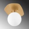 Opviq Deckenleuchte Well gold Glas Metall B/H/T/L/D: ca. 25x25x25x20x25 cm E14 1 Brennstellen – Bild 4
