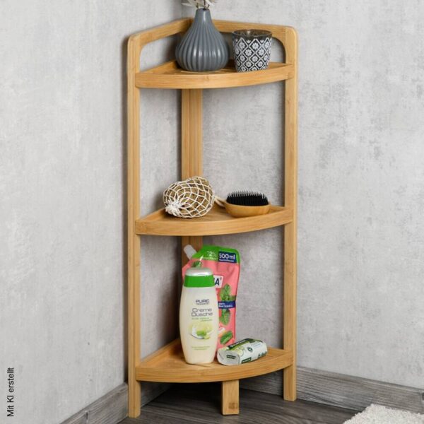 Eckregal natur Bambus B/H/L: ca. 23x70x23 cm – Bild 3