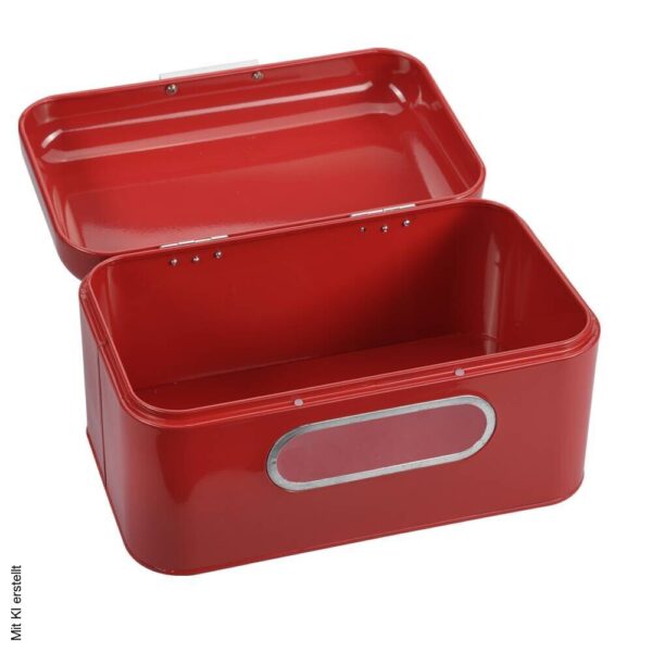 Kesper Brotkasten rot Metall B/H/L: ca. 18x15,4x30 cm Kesper Brotkasten rot Metall B/H/L: ca. 18x15,4x30 cm – Bild 2