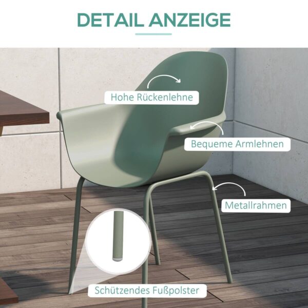 Outsunny Bistro-Set grün Kunststoff B/H/L: ca. 55x84x59 cm – Bild 5
