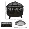 Outsunny Feuerschale schwarz Metall B/H/L: ca. 61x55x61 cm – Bild 3