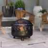 Outsunny Feuerschale schwarz Metall B/H/L: ca. 61x55x61 cm – Bild 4