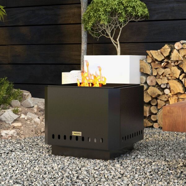 Outsunny Feuerschale schwarz Metall B/H/L: ca. 48x41x48 cm Outsunny Feuerschale schwarz Metall B/H/L: ca. 48x41x48 cm – Bild 5