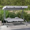 Outsunny Hollywoodschaukel hellgrau Polyester-Mischgewebe B/H/L: ca. 120x164x200 cm – Bild 4