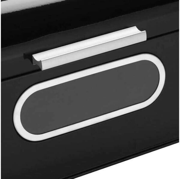 ECHTWERK Brotkasten Retro schwarz Metall B/H/L: ca. 23,8x17x42,5 cm – Bild 2
