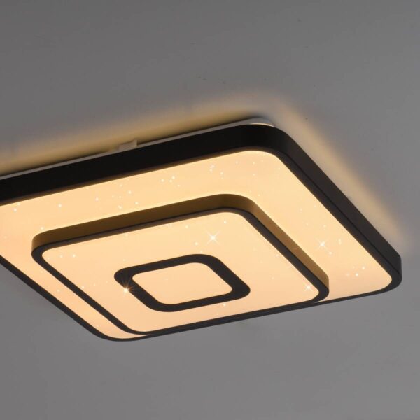 Just Light LED-Deckenleuchte Turanus schwarz B/H/L: ca. 37,5x8,5x37,5 cm – Bild 3