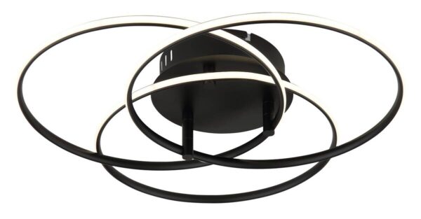 GLOBO Deckenleuchte Opal mattschwarz Metall Aluminium H/D: ca. 9,4x45,6 cm 1 Brennstellen – Bild 2