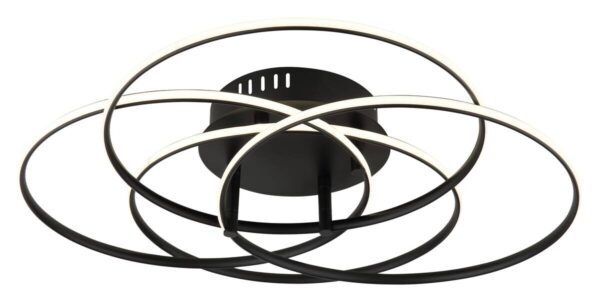 GLOBO Deckenleuchte mattschwarz Opal Metall Aluminium H/D: ca. 11,4x51,5 cm 1 Brennstellen – Bild 2