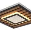 GLOBO Deckenleuchte Opal mattschwarz Metall MDF B/H: ca. 40x6 cm 1 Brennstellen – Bild 5