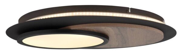 GLOBO Deckenleuchte mattschwarz Opal MDF Metall H/D: ca. 5,6x48 cm 1 Brennstellen – Bild 2