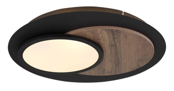 GLOBO Deckenleuchte mattschwarz Opal MDF Metall H/D: ca. 5,6x48 cm 1 Brennstellen – Bild 4