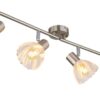 GLOBO Strahler nickel matt klar Satiniert Glas Metall B/H: ca. 70x19 cm E14 4 Brennstellen – Bild 3