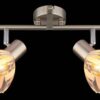 GLOBO Strahler nickel matt klar Satiniert Glas Metall B/H: ca. 70x19 cm E14 4 Brennstellen – Bild 4