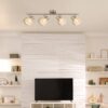 GLOBO Strahler nickel matt klar Satiniert Glas Metall B/H: ca. 70x19 cm E14 4 Brennstellen – Bild 5