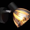 GLOBO Strahler mattschwarz Satiniert Rauch Metall Glas H: ca. 12,5 cm E14 1 Brennstellen – Bild 2