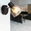 GLOBO Strahler mattschwarz Satiniert Rauch Metall Glas H: ca. 12,5 cm E14 1 Brennstellen – Bild 3