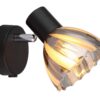 GLOBO Strahler mattschwarz Satiniert Rauch Metall Glas H: ca. 12,5 cm E14 1 Brennstellen – Bild 5