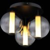 GLOBO Deckenleuchte Rauch Opal mattschwarz Metall Glas H/D: ca. 29,5x38 cm 1 Brennstellen – Bild 4