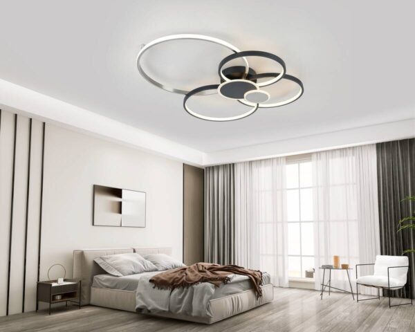 Nolo LED-Deckenleuchte Big schwarz Aluminium B/H/L: ca. 64x11x80 cm – Bild 5
