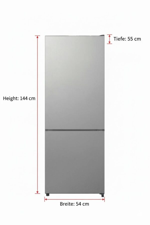 POCOline Kühl-/Gefrierkombination KGK144-205IX Inox B/H/T: ca. 54x144x55 cm – Bild 4