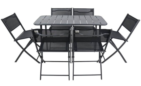 VCM Gartensitzgruppe Sumila schwarz Textilene B/H/L: ca. 45x79x46 cm – Bild 2