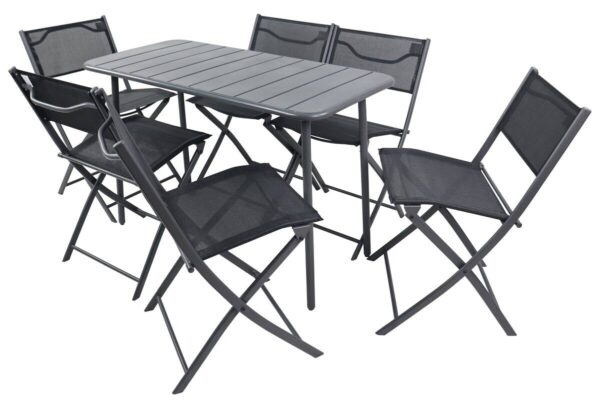 VCM Gartensitzgruppe Sumila schwarz Textilene B/H/L: ca. 45x79x46 cm – Bild 5