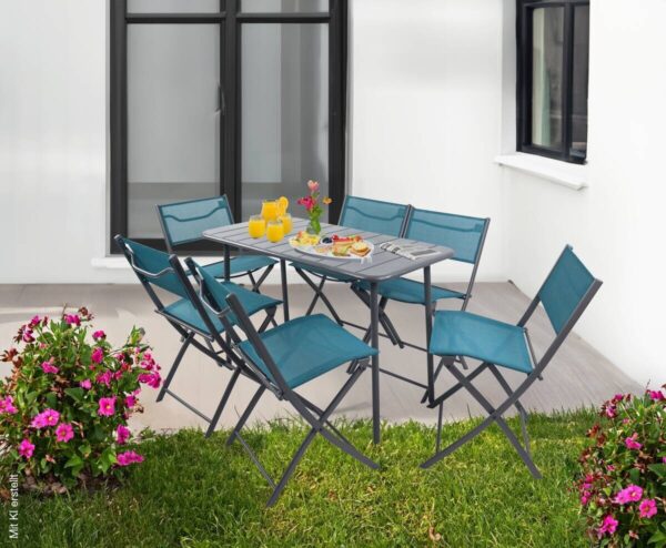 VCM Gartensitzgruppe Sumila türkis Textilene B/H/L: ca. 45x79x46 cm – Bild 4